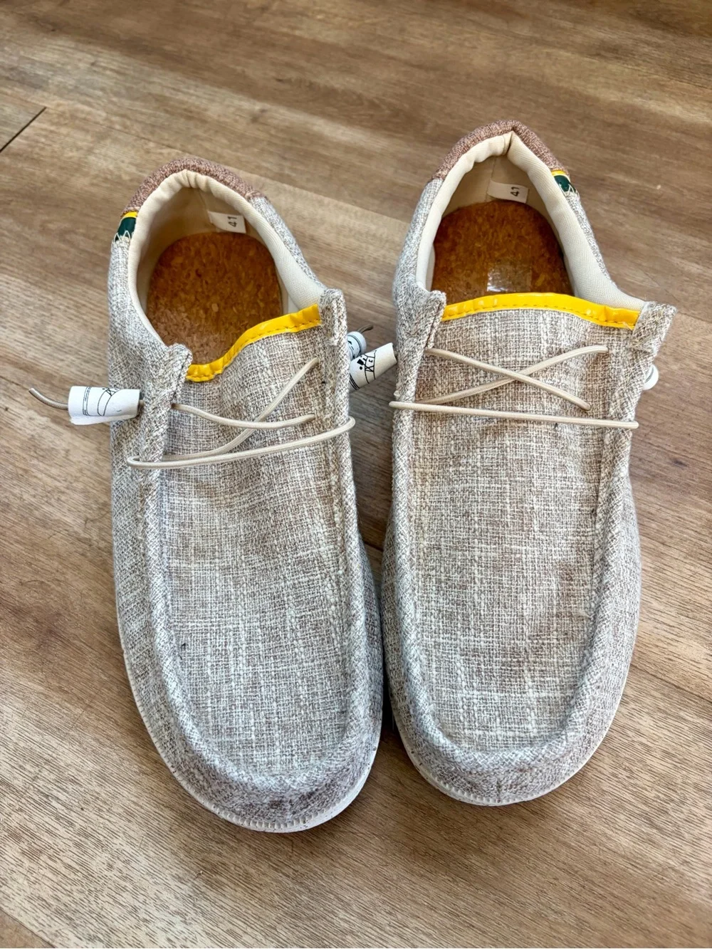 Men’s Beige and Yellow Casual Slip-On Loafers 8